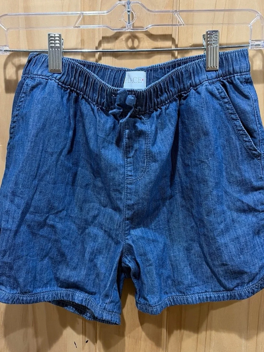The Children’s Place Girls ' Blue Denim Elastic-Waist Shorts